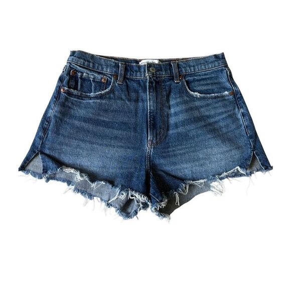 Abercrombie & Fitch The Mom Short High Rise Denim Shorts size 30 Blue - Picture 1 of 9